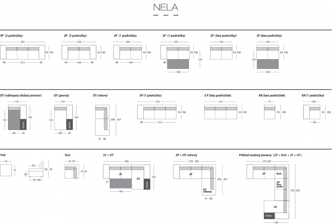 Nábytek MP - sedací soupravy - Nela